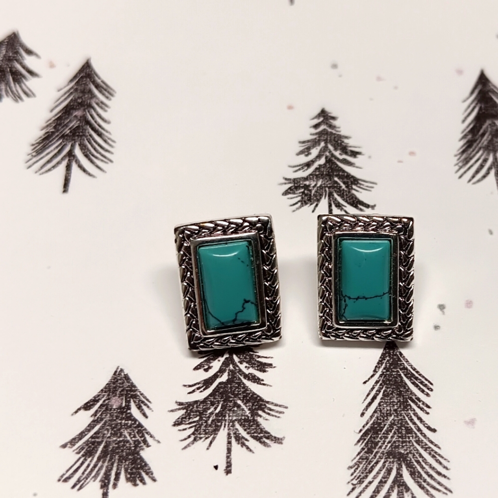 Vintage roman brand earrings turquoise